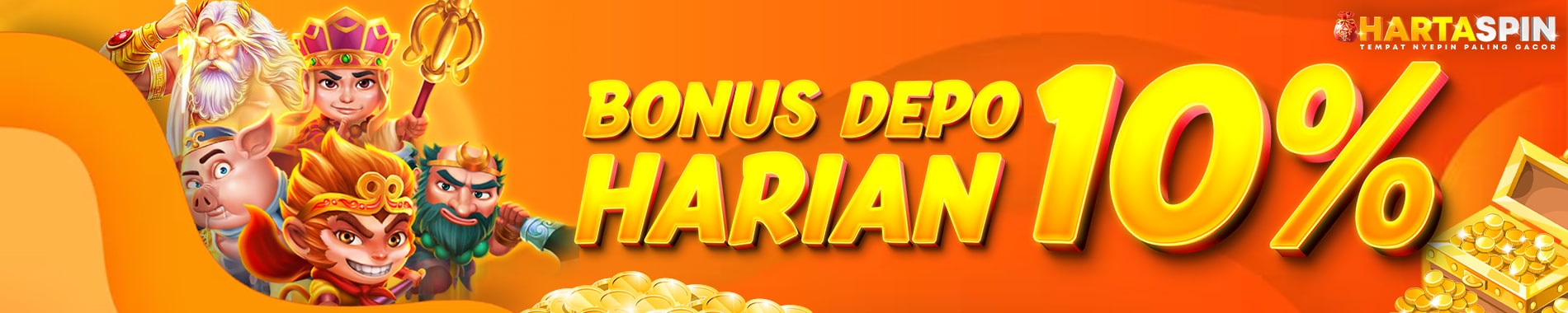 Bonus deposit harian 10% setiap hari hartaspin